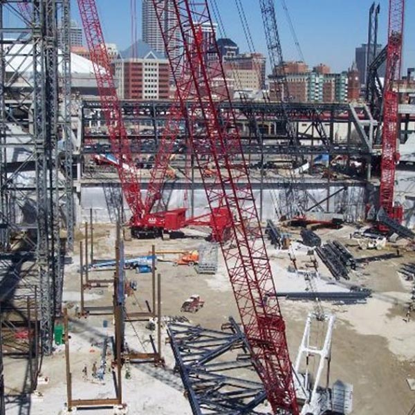 construction at Lucas Oil stadium